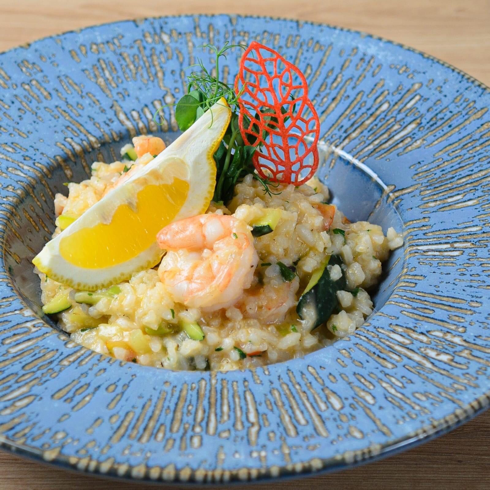 Risotto cu creveţi și zucchini